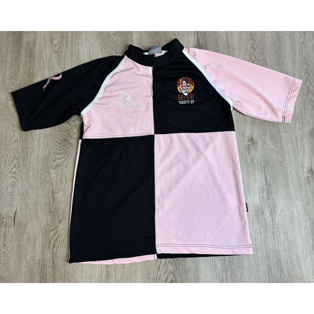 St. Thomas Rugby Varsity XV Gilbert Performance Jersey Pink Black Mens XL